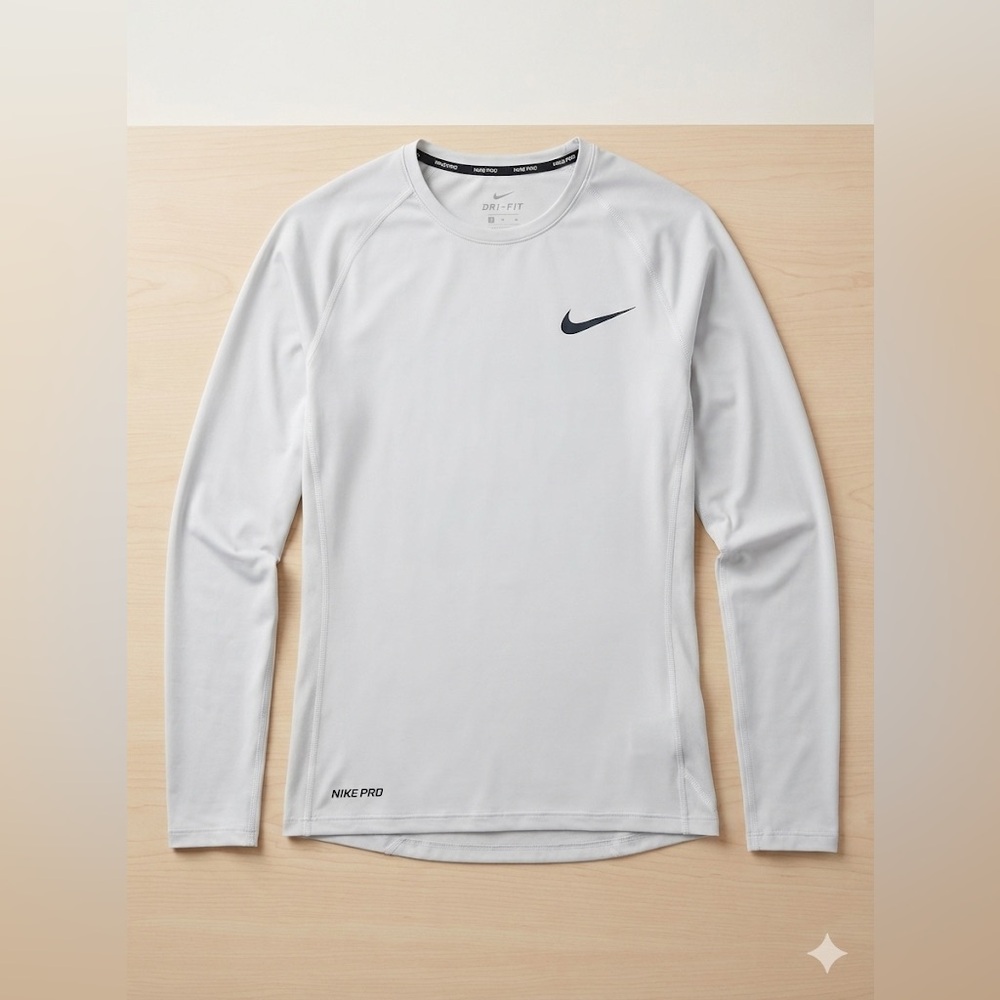 Nike Light Gray Dri-FIT Long Sleeve Shirt